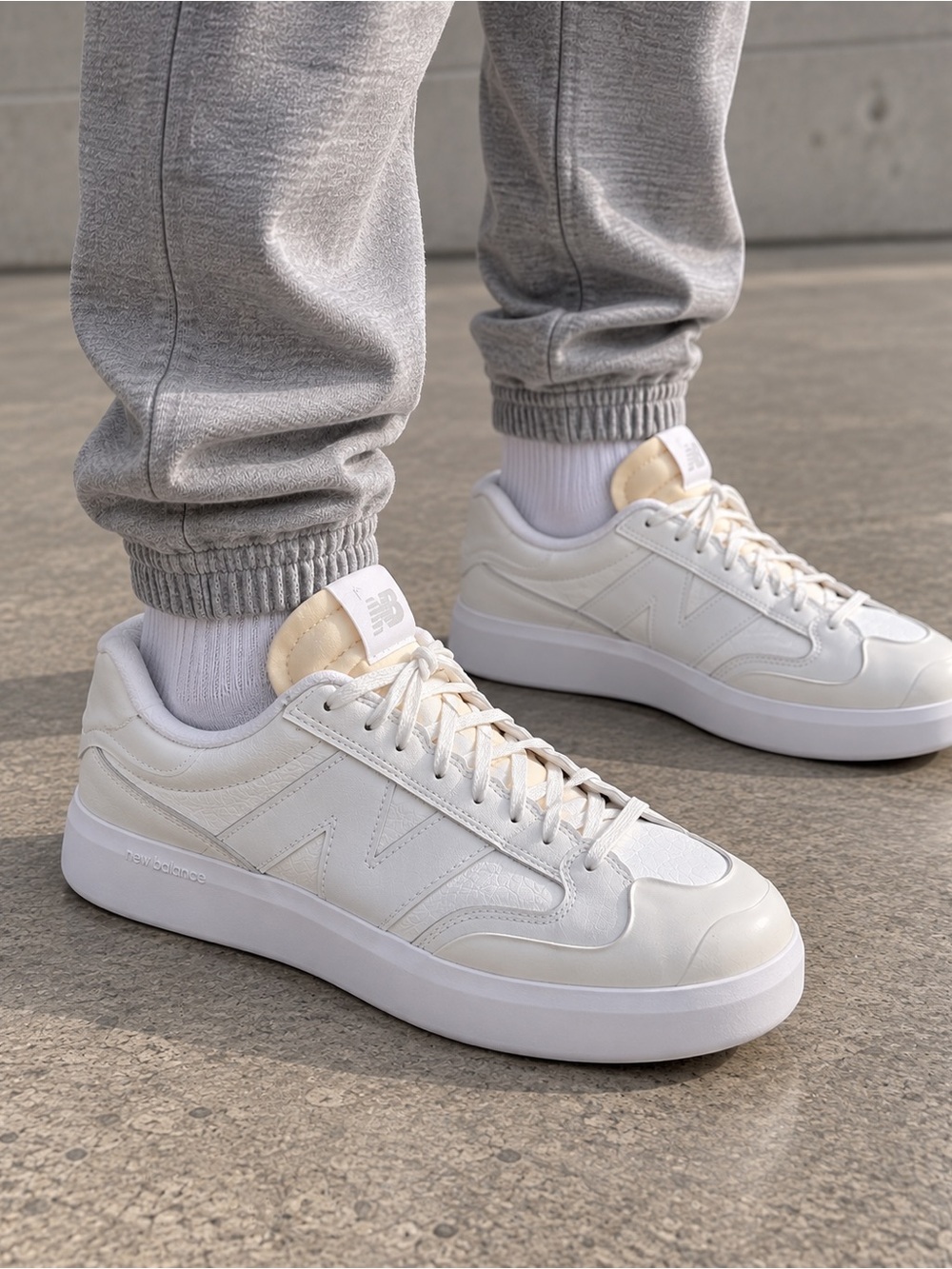New Balance CT302 White Leather Platform Sneakers 14